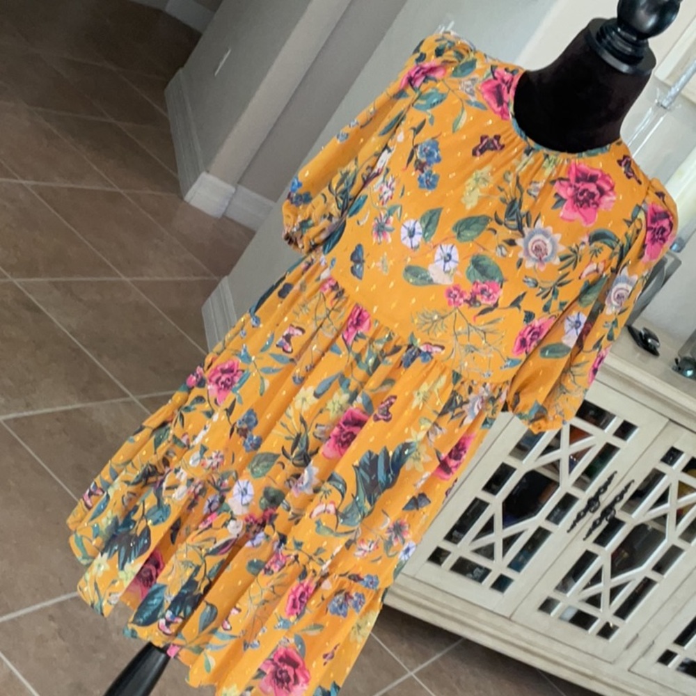 Eliza J multicolored floral loose fitting dress, size 2